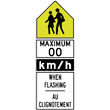 SCHOOL ZONE MAXIMUM SPEED WHEN FLASHING / Zone scolaire limitée au clignotement